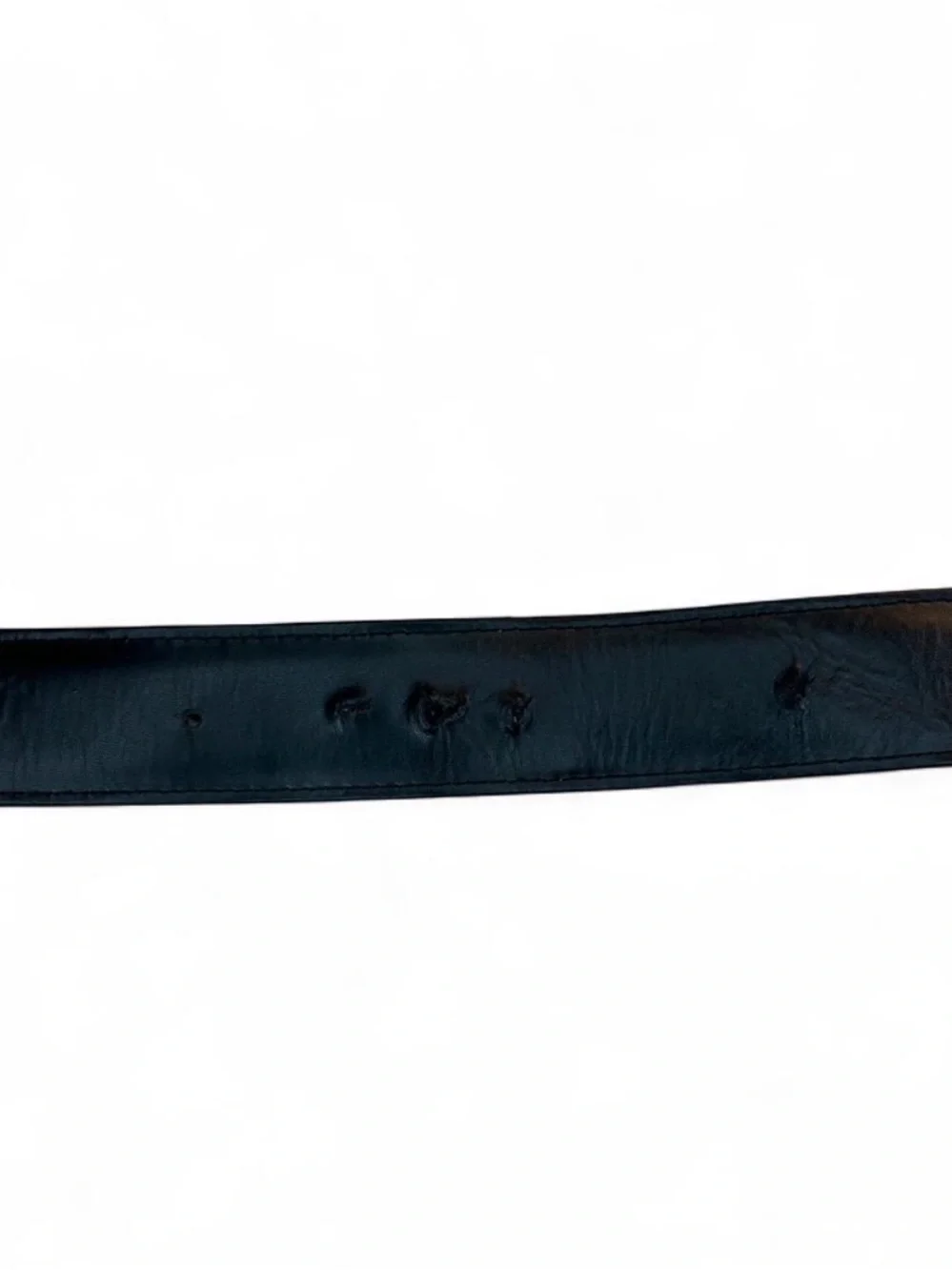 Black Leather Designer Logo Belt